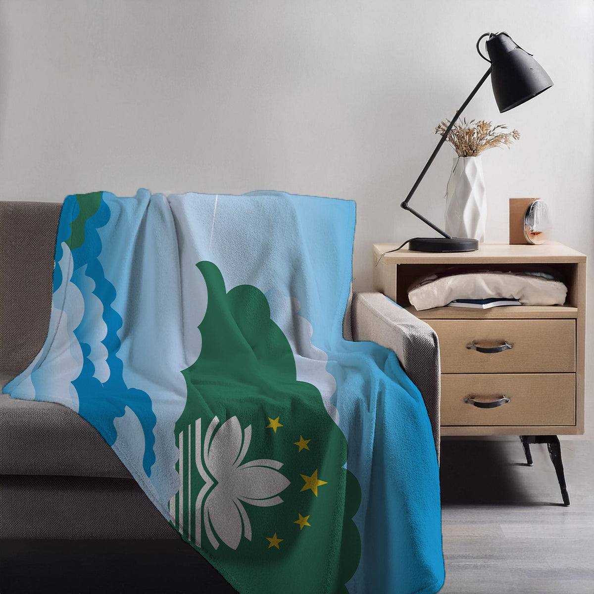 Macau Day Clouds Blankets & Throws | Soft Premium Blankets | City Posters Plus