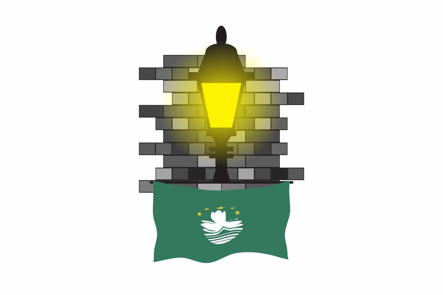 Macau Street Lamp Bricks Fridge Magnet