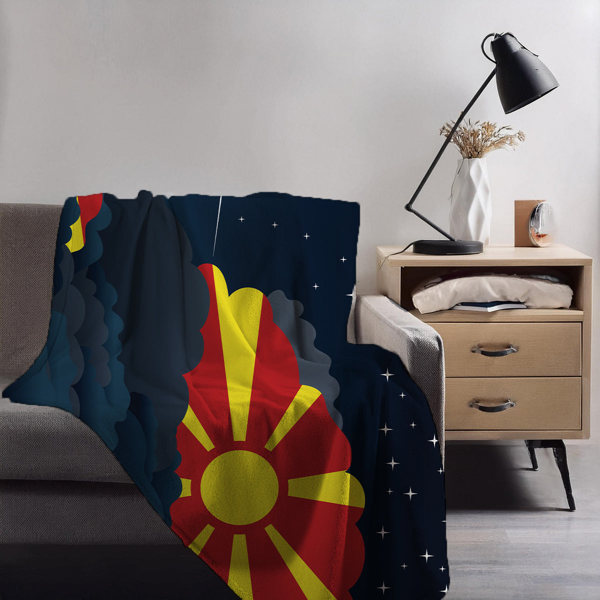 Macedonia Night Clouds Blankets & Throws | Premium Soft Blankets | City Posters Plus