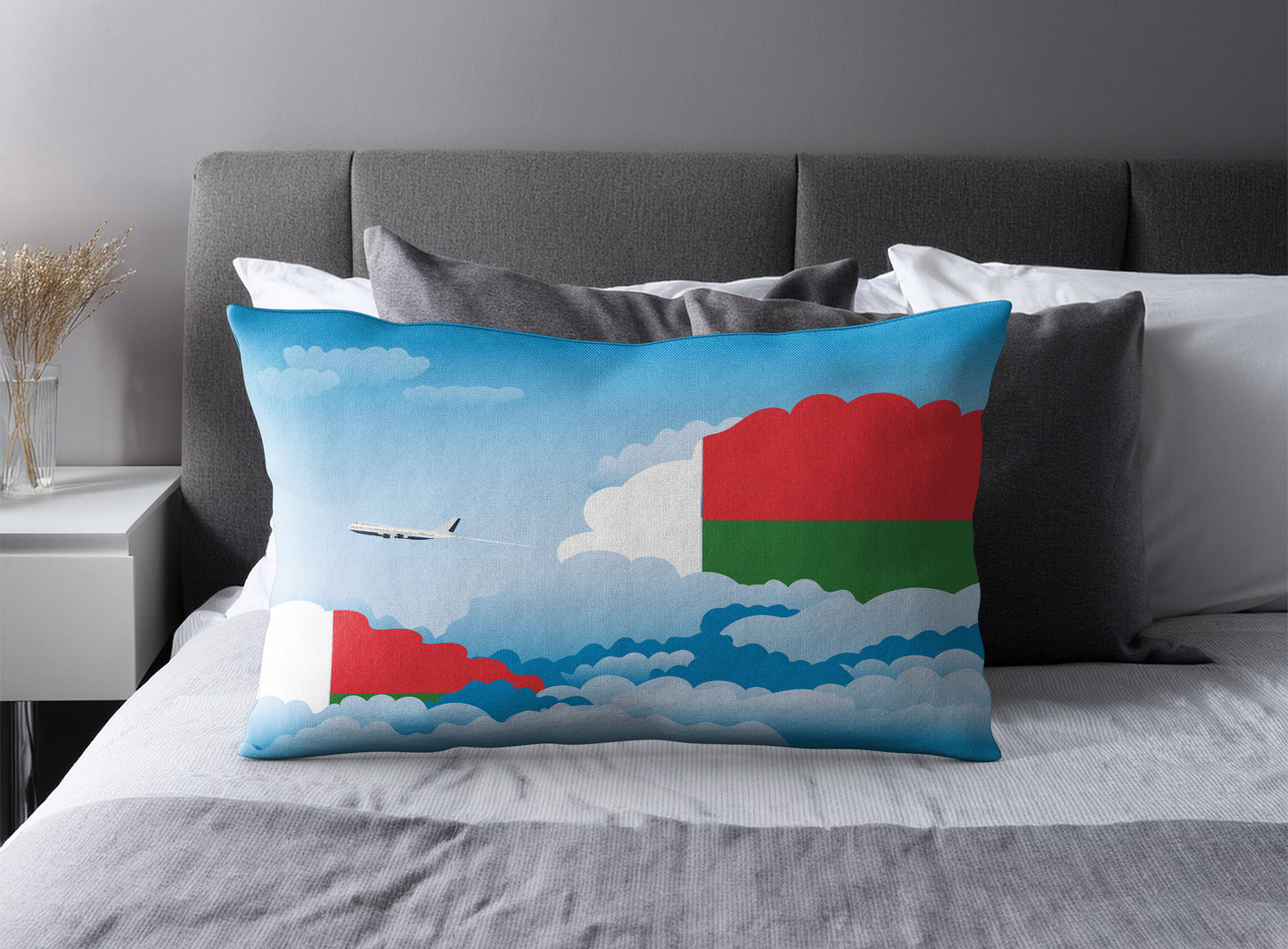 Madagascar World Airplane Day Clouds Square & Rectangle Pillow Cases | Aviation Decorative Pillow Covers