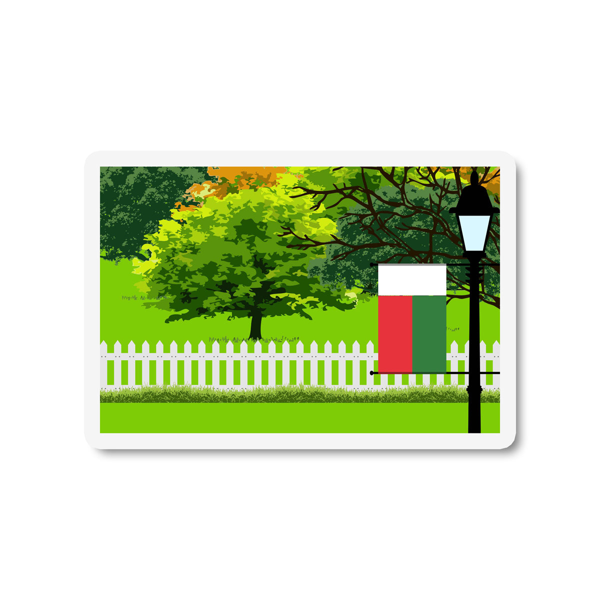 Madagascar Trees and Street Lamp Sticker