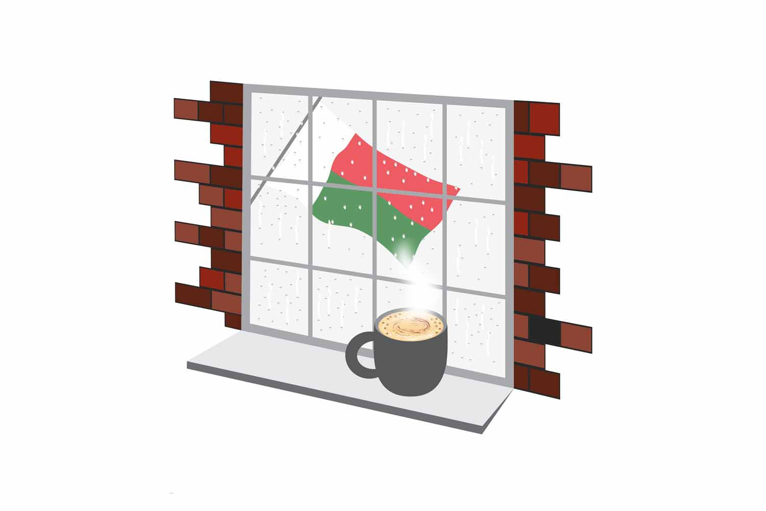 Madagascar Coffee Rain Window Sticker