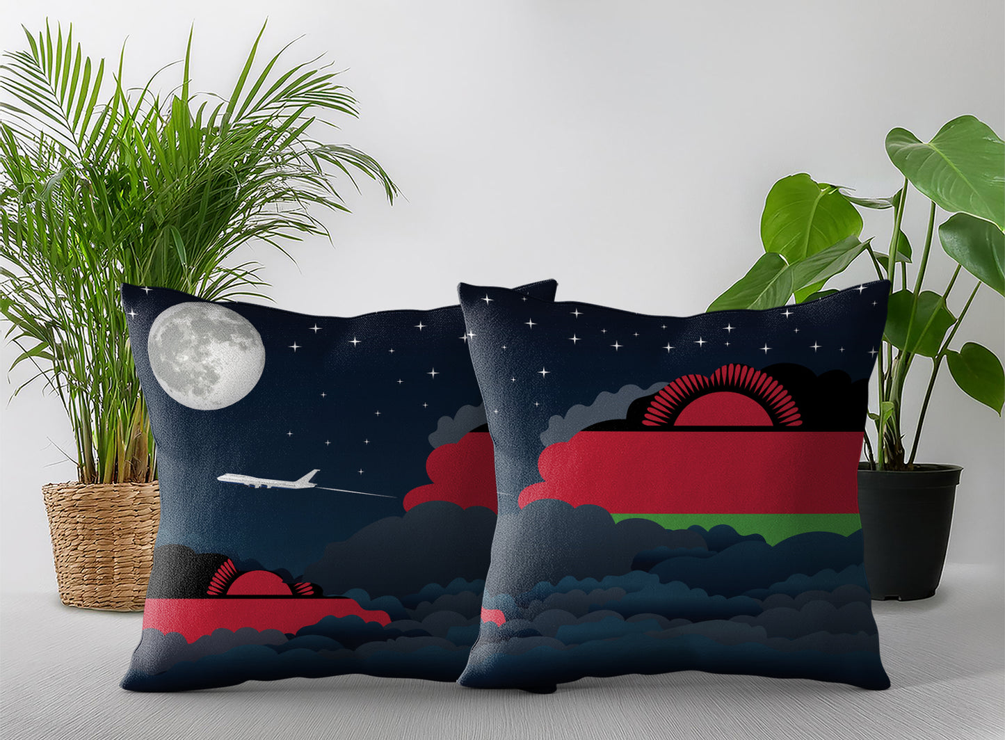 Malawi Night Clouds Pillow Case and Pillow Throw