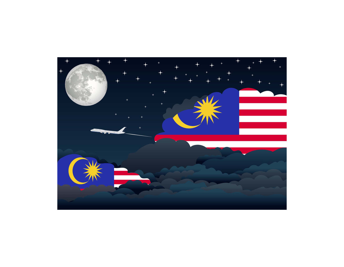 Malaysia Night Clouds Blankets & Throws | Premium Soft Blankets | City Posters Plus