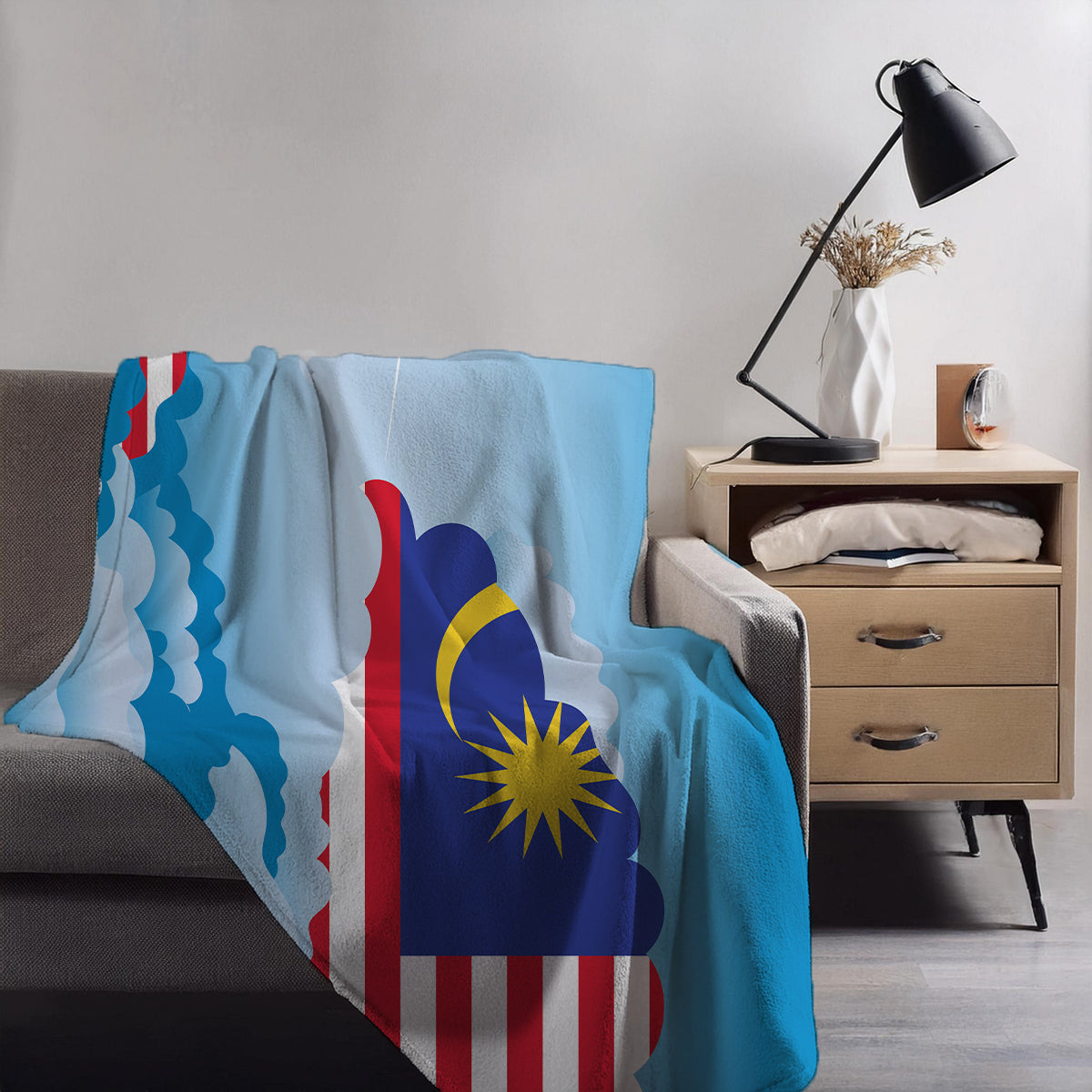 Malaysia Day Clouds Blankets & Throws | Soft Premium Blankets | City Posters Plus
