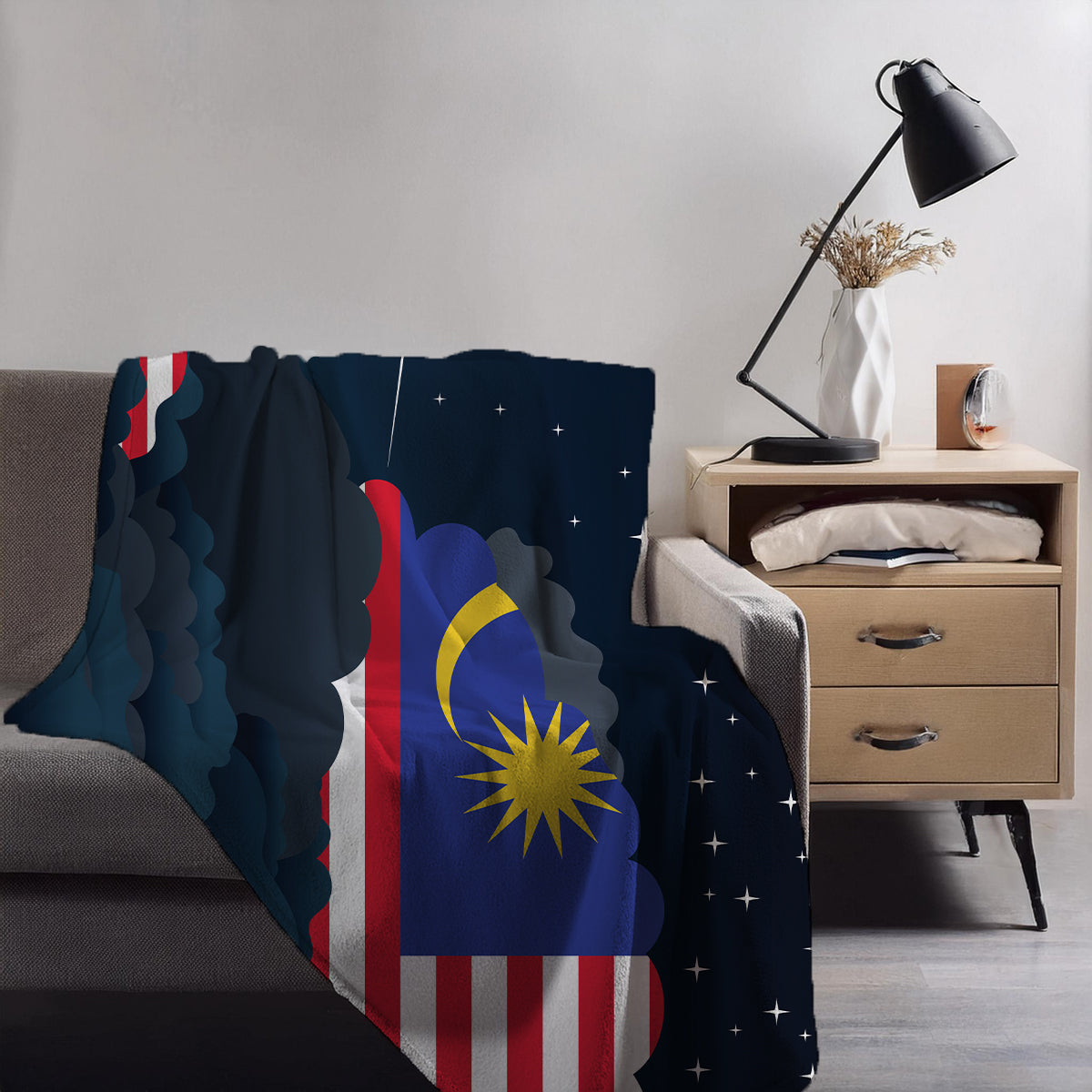 Malaysia Night Clouds Blankets & Throws | Premium Soft Blankets | City Posters Plus