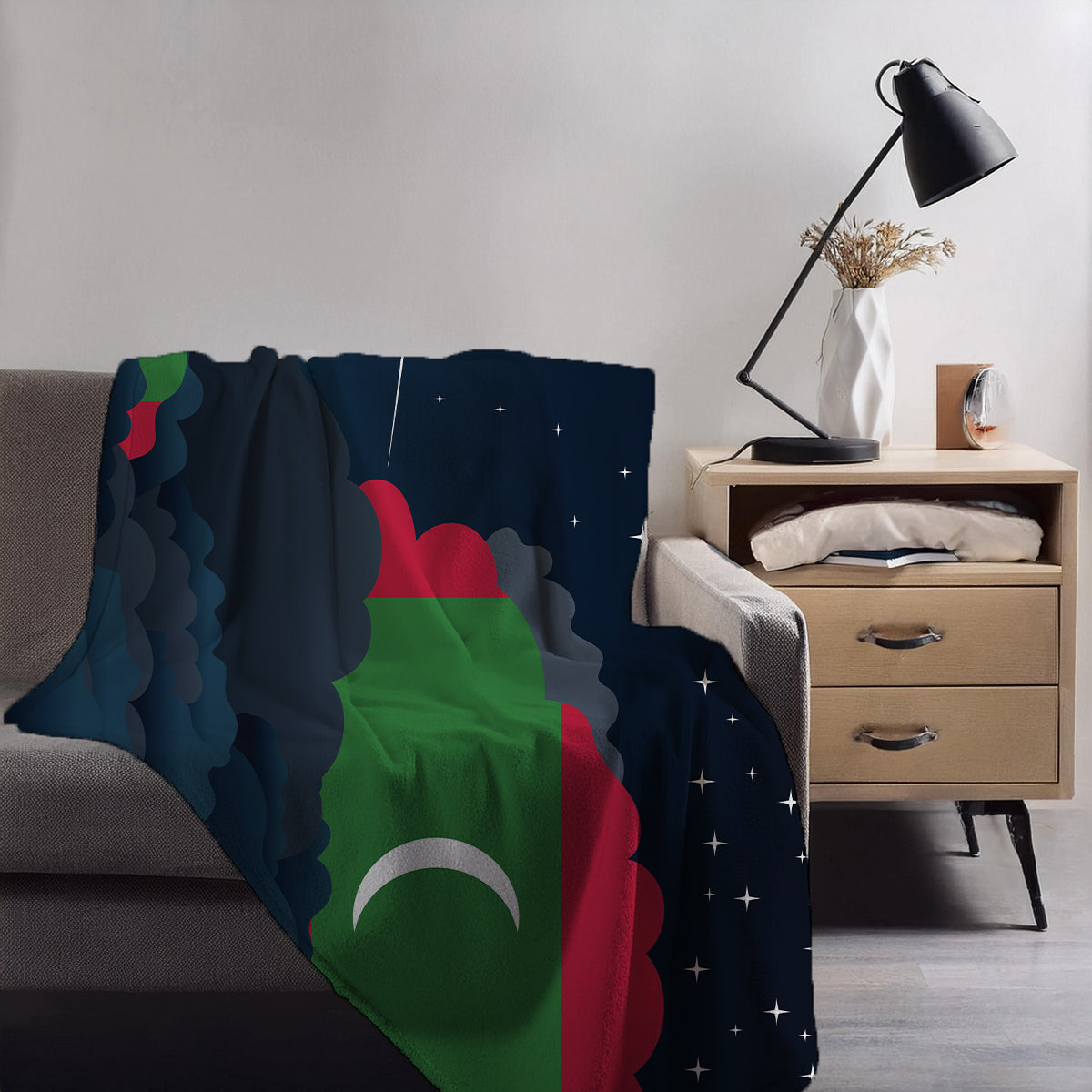 Maldives Night Clouds Blankets & Throws | Premium Soft Blankets | City Posters Plus