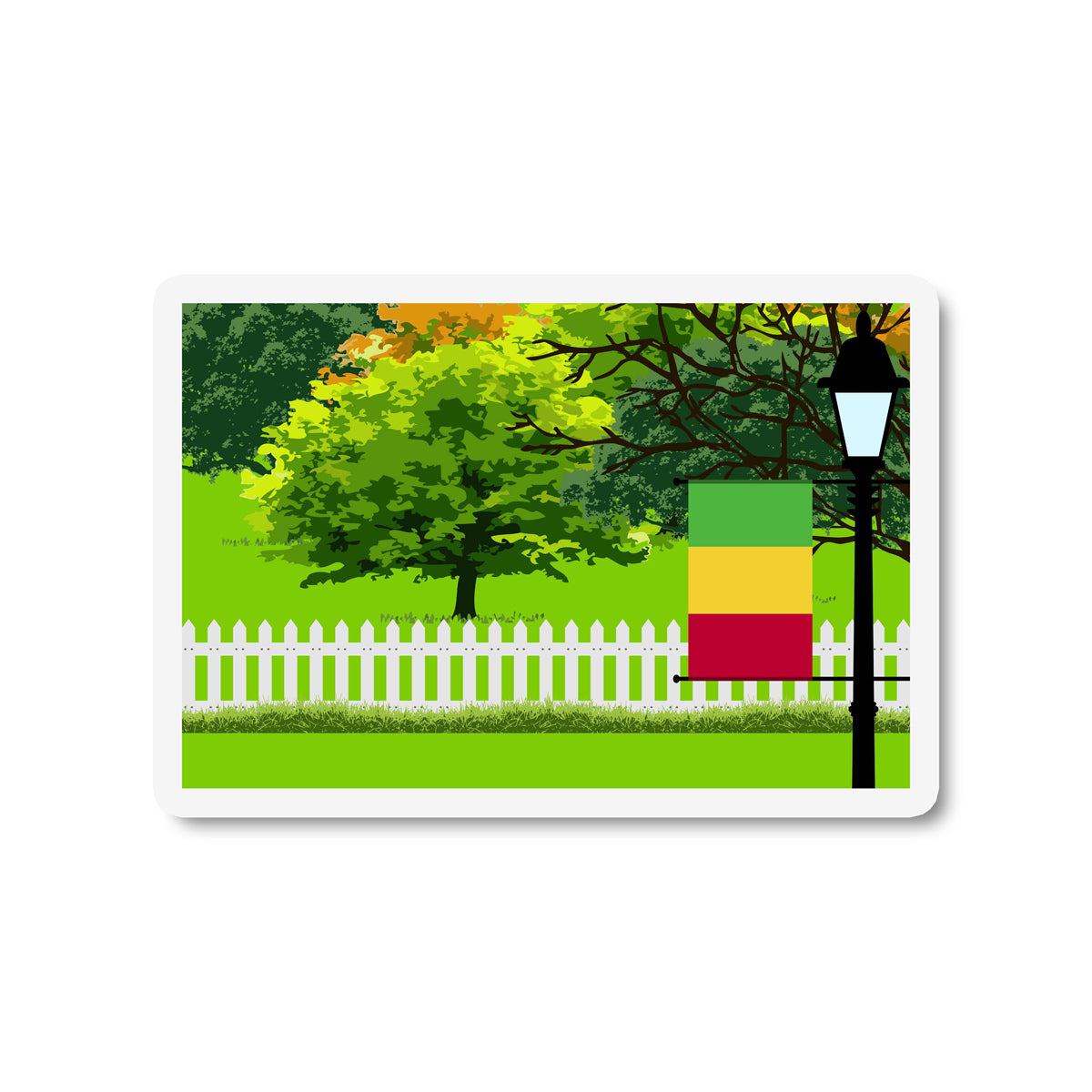 Mali Trees Street Lamp Fridge Magnet