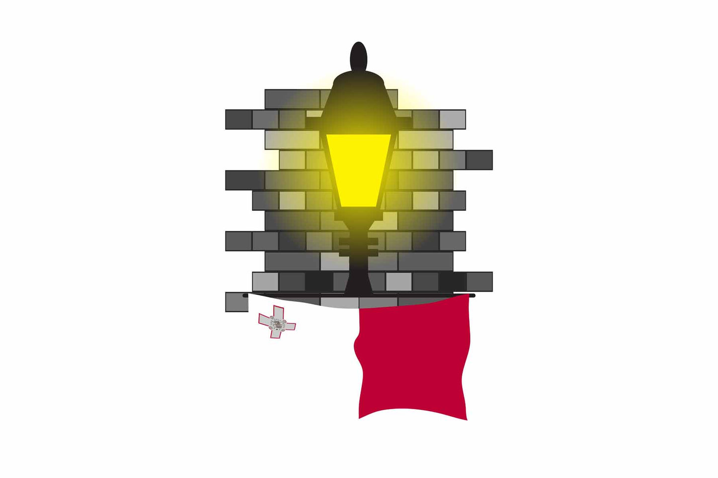 Malta Street Lamp Bricks Sticker