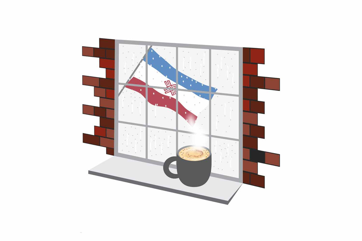 Mari El Coffee Rain Window Sticker