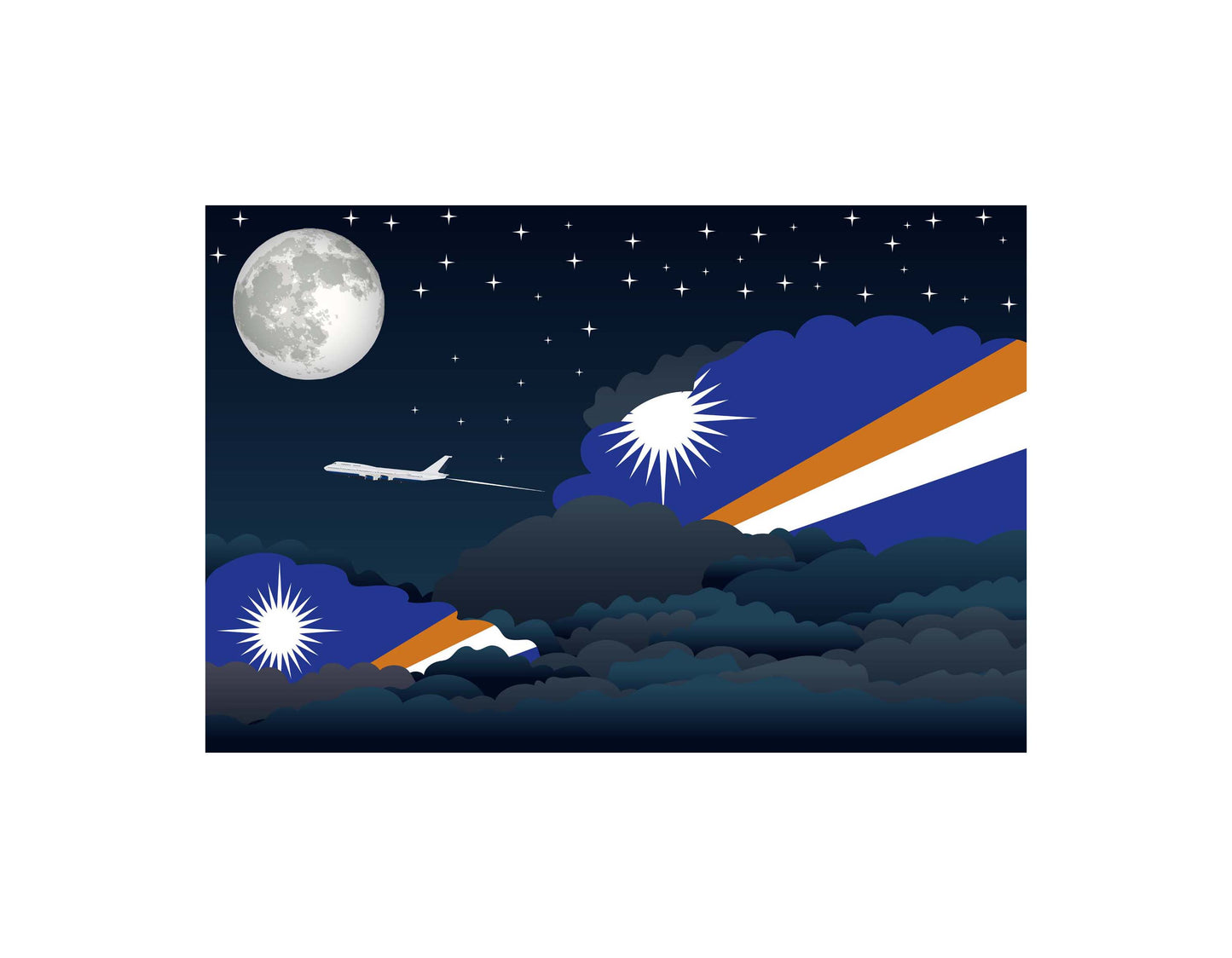 Marshall Islands Night Clouds Blankets & Throws | Premium Soft Blankets | City Posters Plus