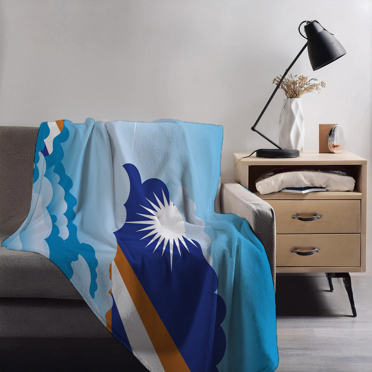 Marshall Islands Day Clouds Blankets & Throws | Soft Premium Blankets | City Posters Plus
