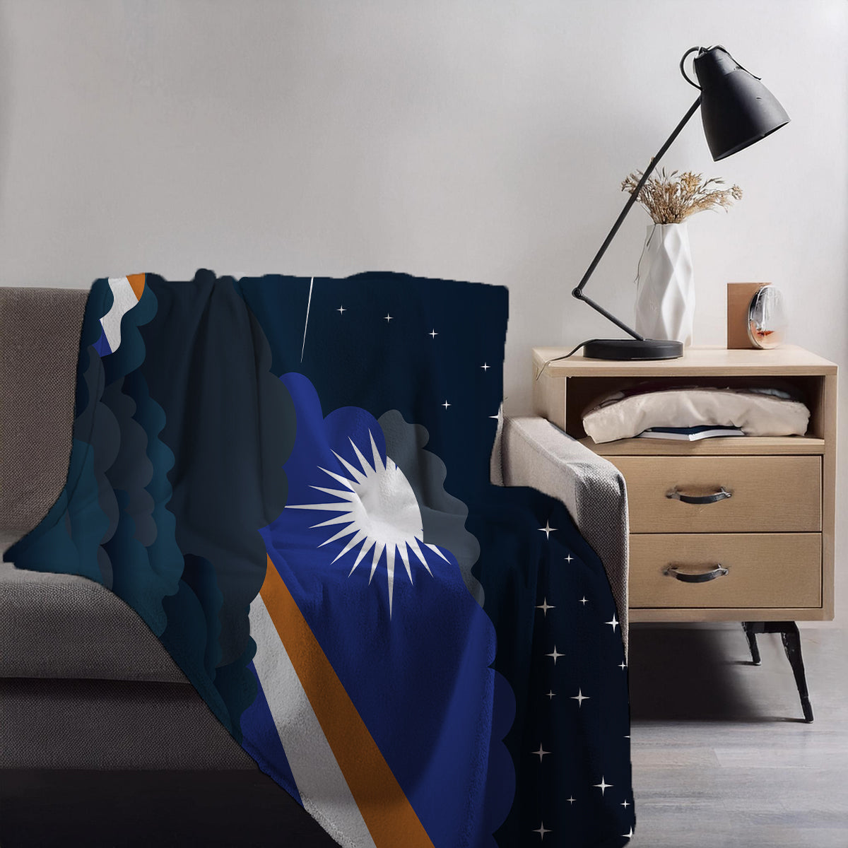 Marshall Islands Night Clouds Blankets & Throws | Premium Soft Blankets | City Posters Plus