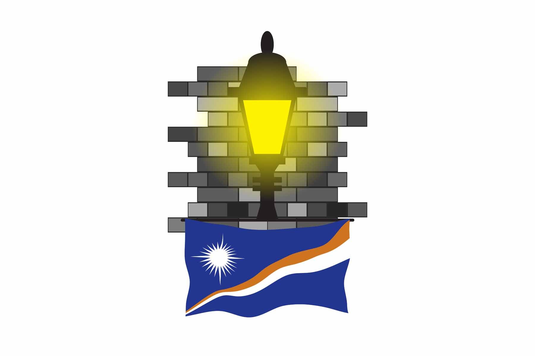 Marshall Islands Street Lamp Bricks Sticker