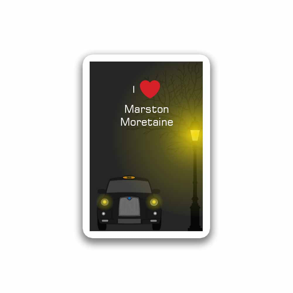 Marston Moretaine Taxi Black Fridge Magnet