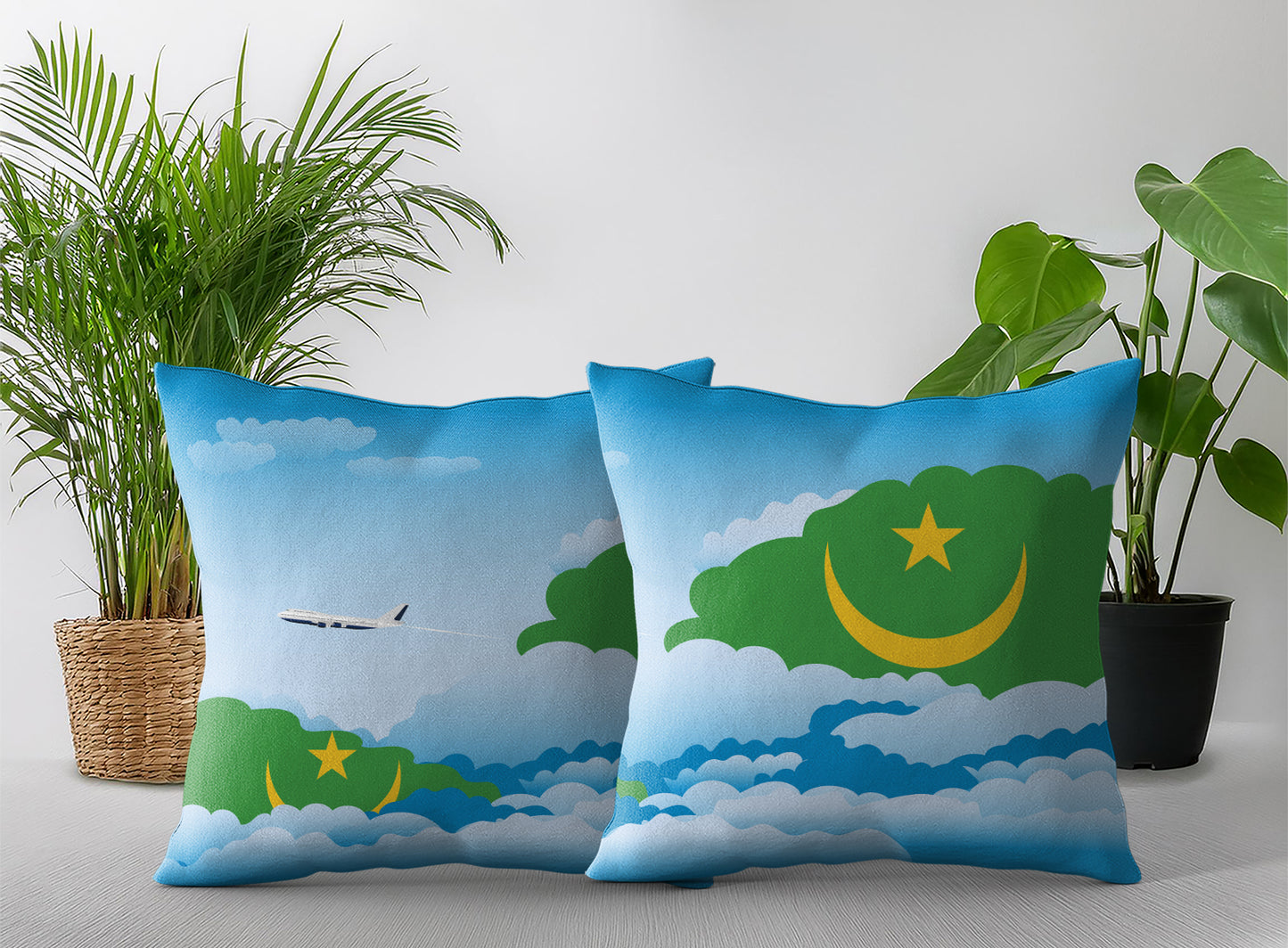 Mauritania Day Clouds Pillow Case and Pillow Throw