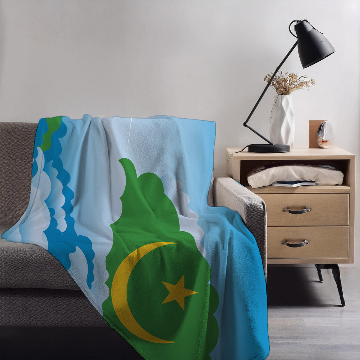 Mauritania Day Clouds Blankets & Throws | Soft Premium Blankets | City Posters Plus