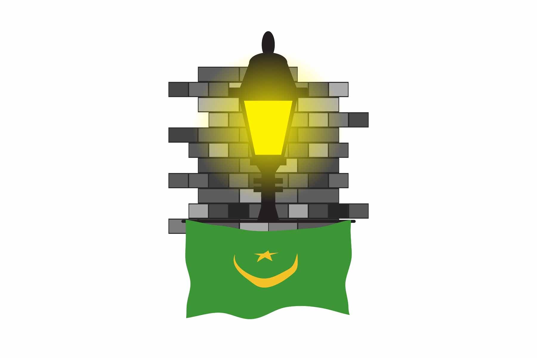 Mauritania Street Lamp Bricks Sticker