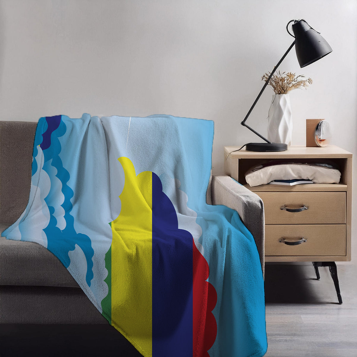 Mauritius Day Clouds Blankets & Throws | Soft Premium Blankets | City Posters Plus