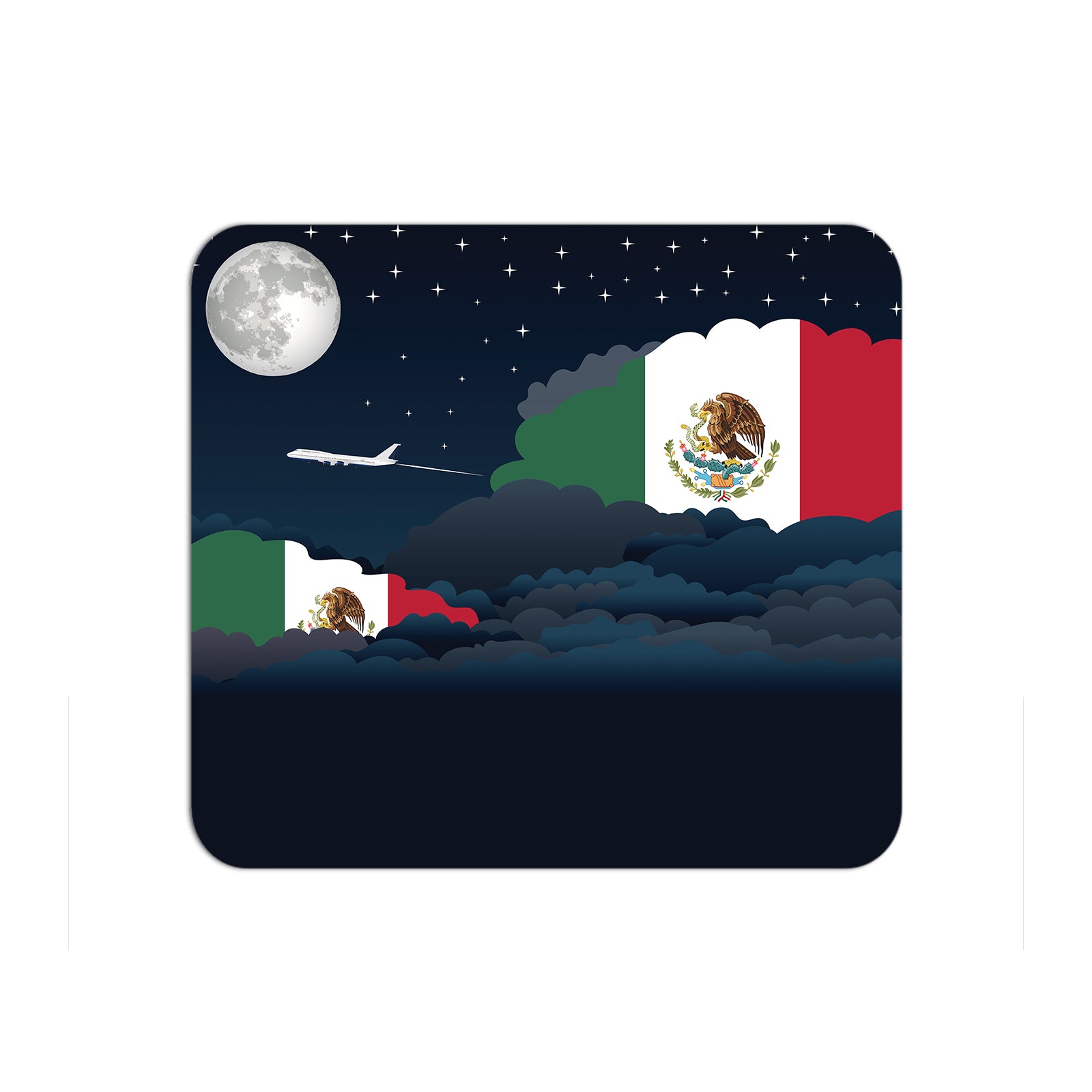 Mexico Airplane Airport Flight Night Clouds Mousepad 