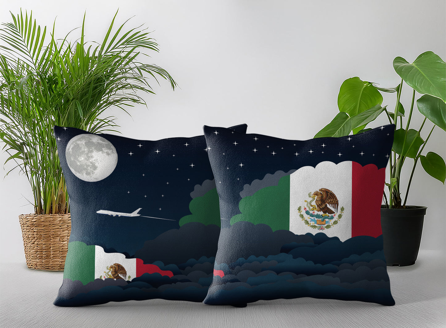 Mexico Night Clouds Pillow Case and Pillow Throw