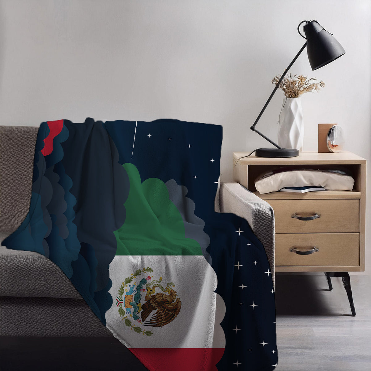 Mexico Night Clouds Blankets & Throws | Premium Soft Blankets | City Posters Plus
