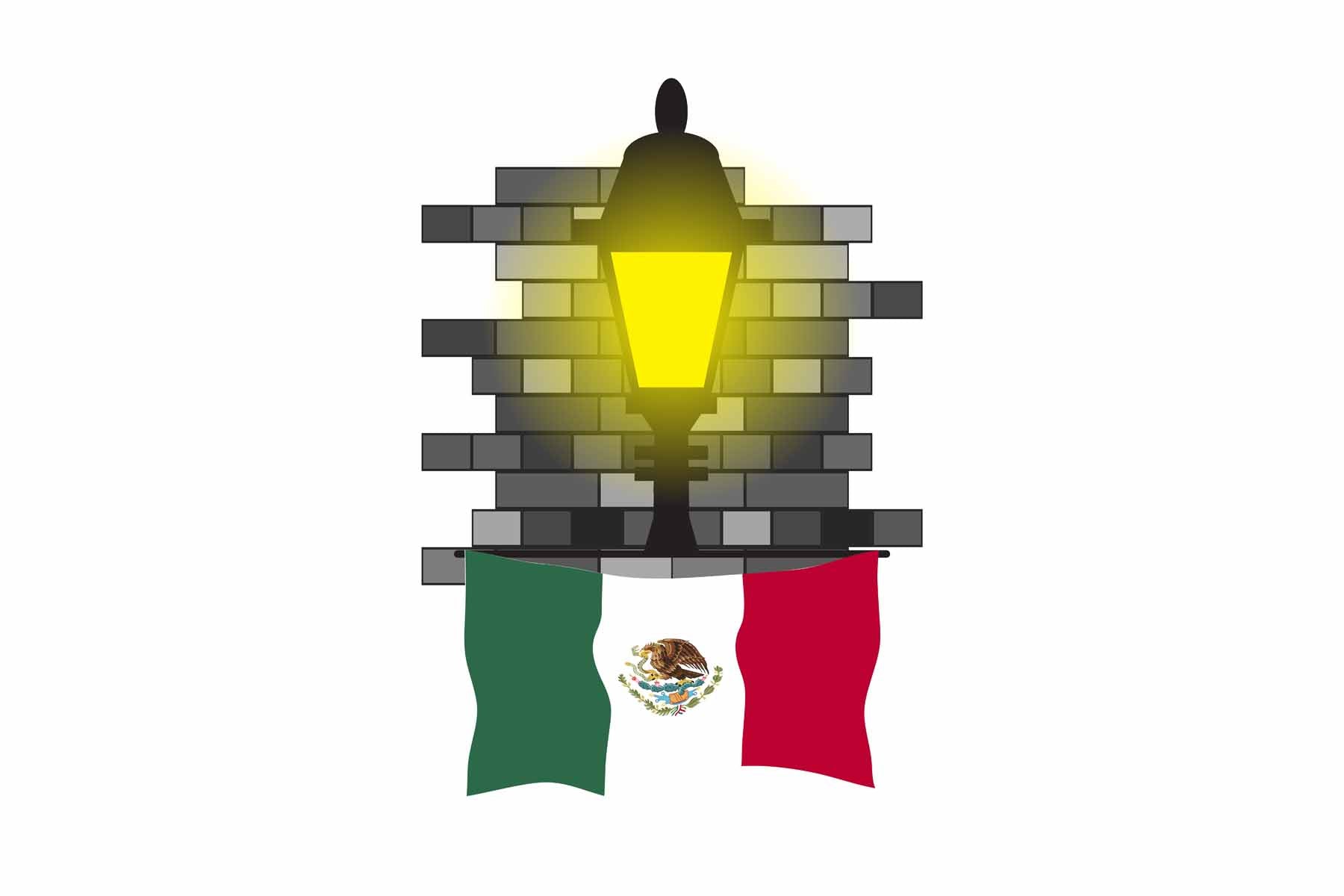 Mexico Street Lamp Bricks Sticker