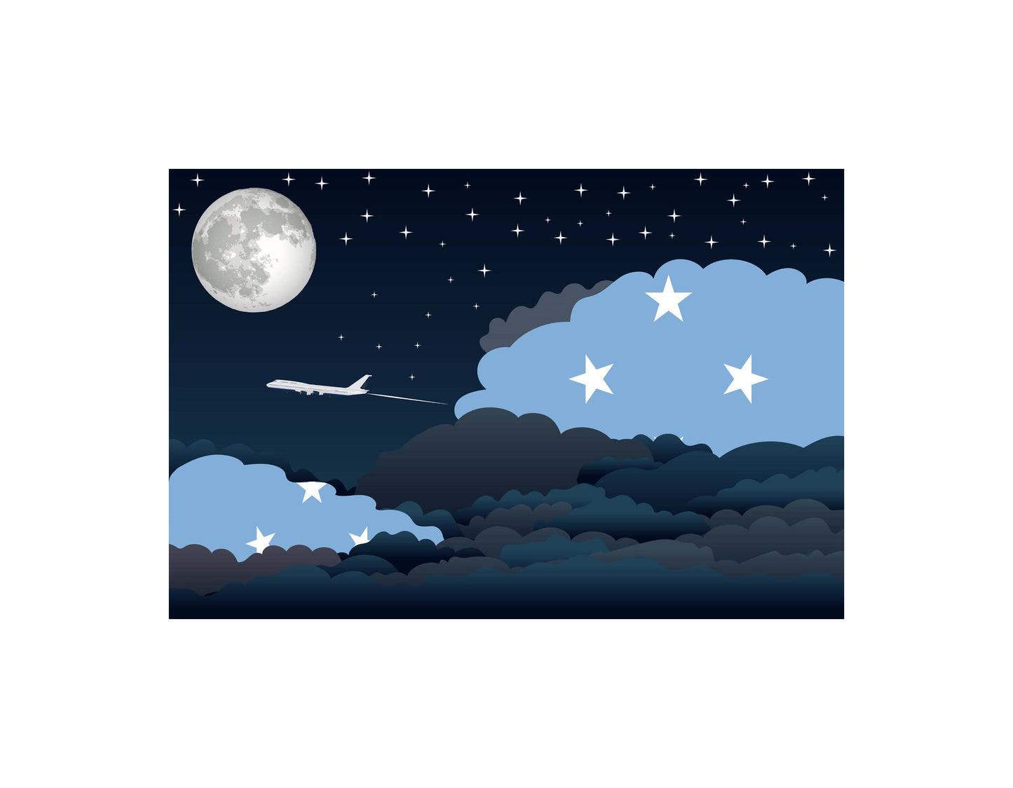 Micronesia Federated States Night Clouds Blankets & Throws | Premium Soft Blankets | City Posters Plus