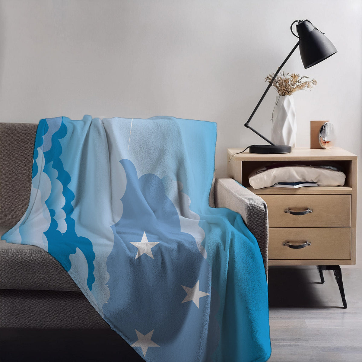Micronesia Federated States Day Clouds Blankets & Throws | Soft Premium Blankets | City Posters Plus