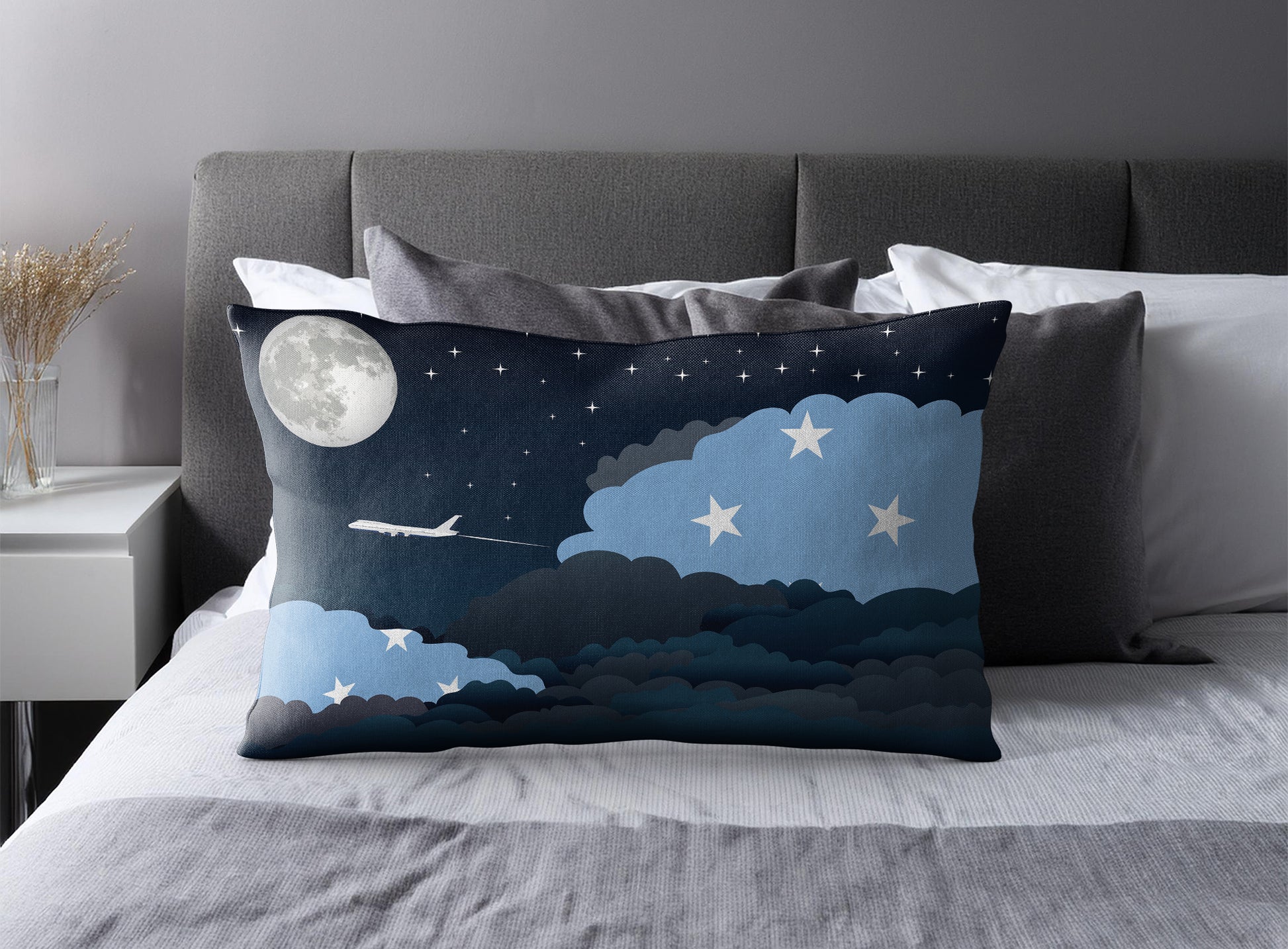 Micronesia Federated States Night Clouds Pillow Case and Pillow Throw
