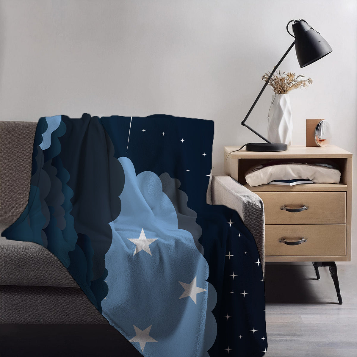 Micronesia Federated States Night Clouds Blankets & Throws | Premium Soft Blankets | City Posters Plus