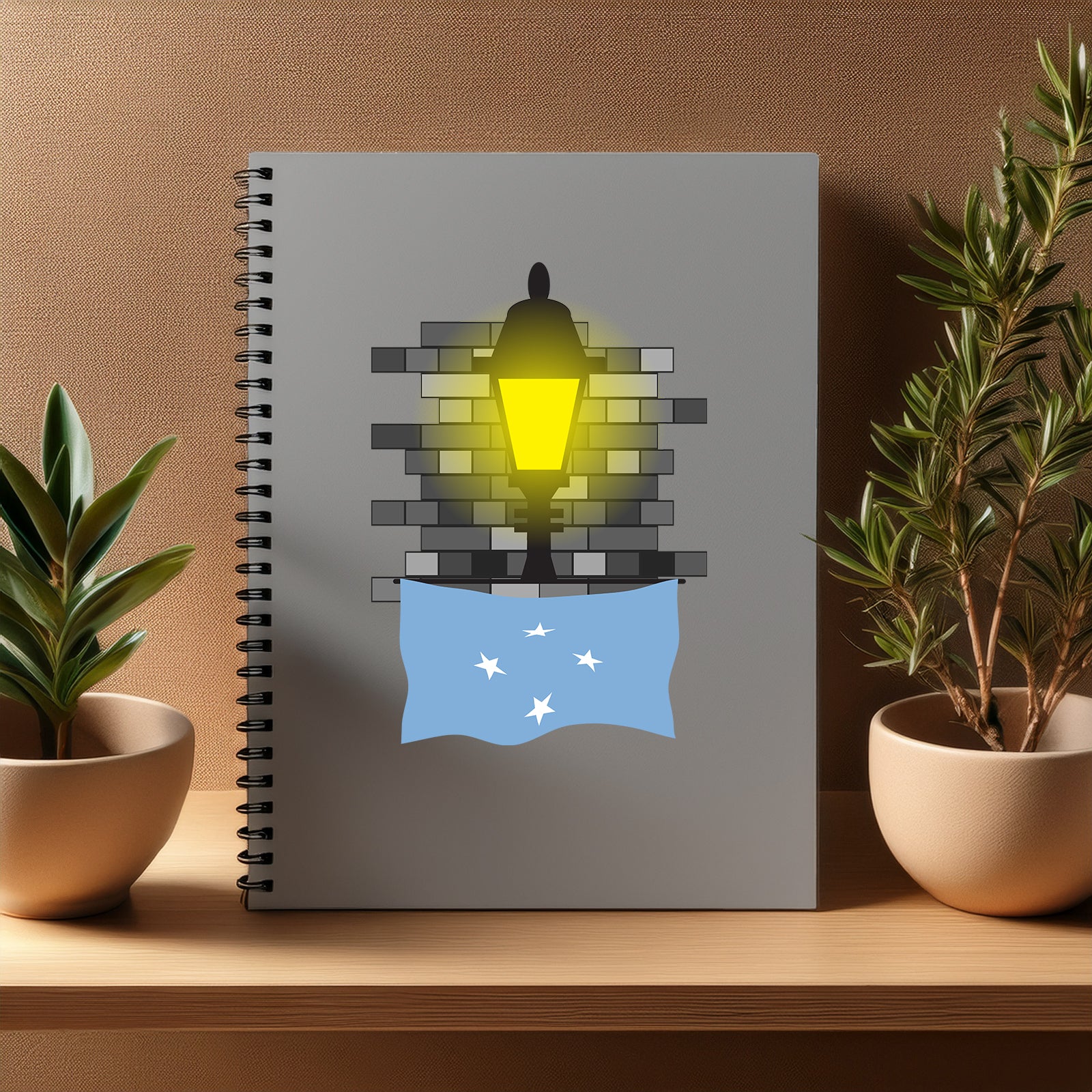 Micronesia Federated States  Street Lamp Bricks Notebook