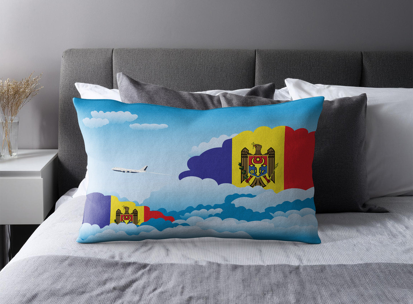 Moldova World Airplane Day Clouds Square & Rectangle Pillow Cases | Aviation Decorative Pillow Covers