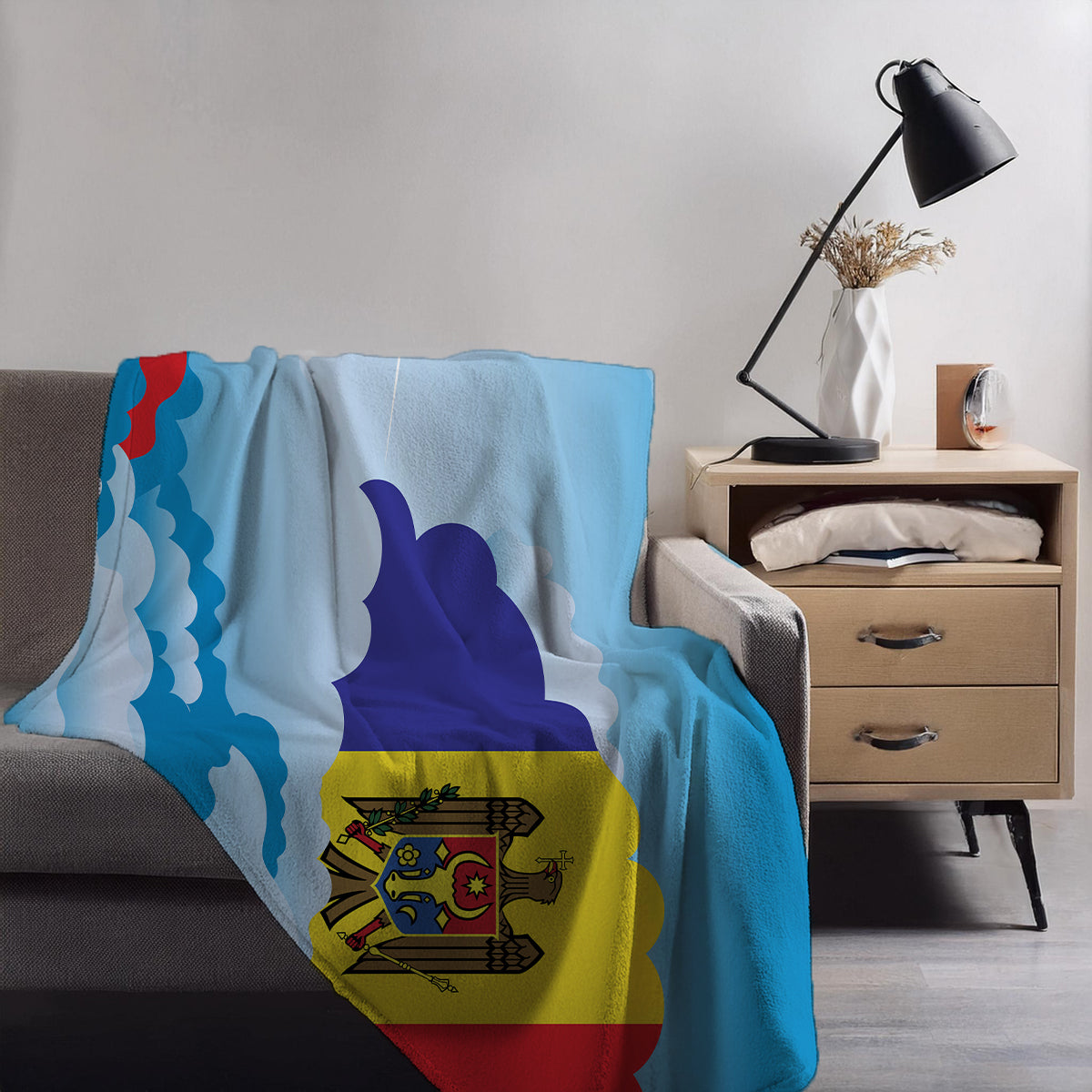 Moldova Day Clouds Blankets & Throws | Soft Premium Blankets | City Posters Plus