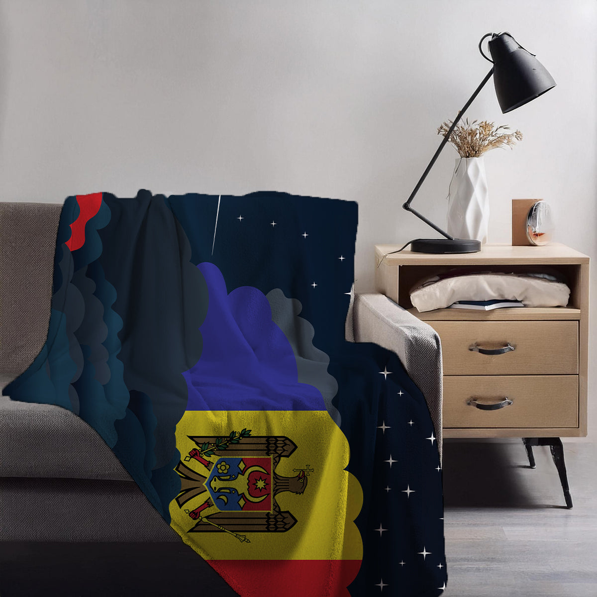 Moldova Night Clouds Blankets & Throws | Premium Soft Blankets | City Posters Plus