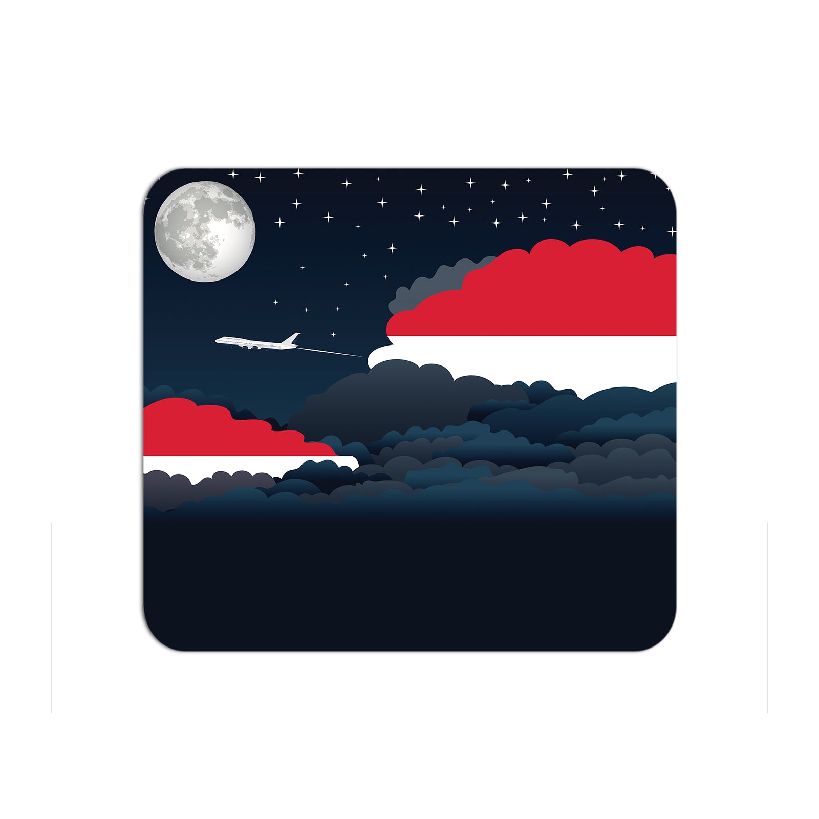 Monaco Airplane Airport Flight Night Clouds Mousepad 