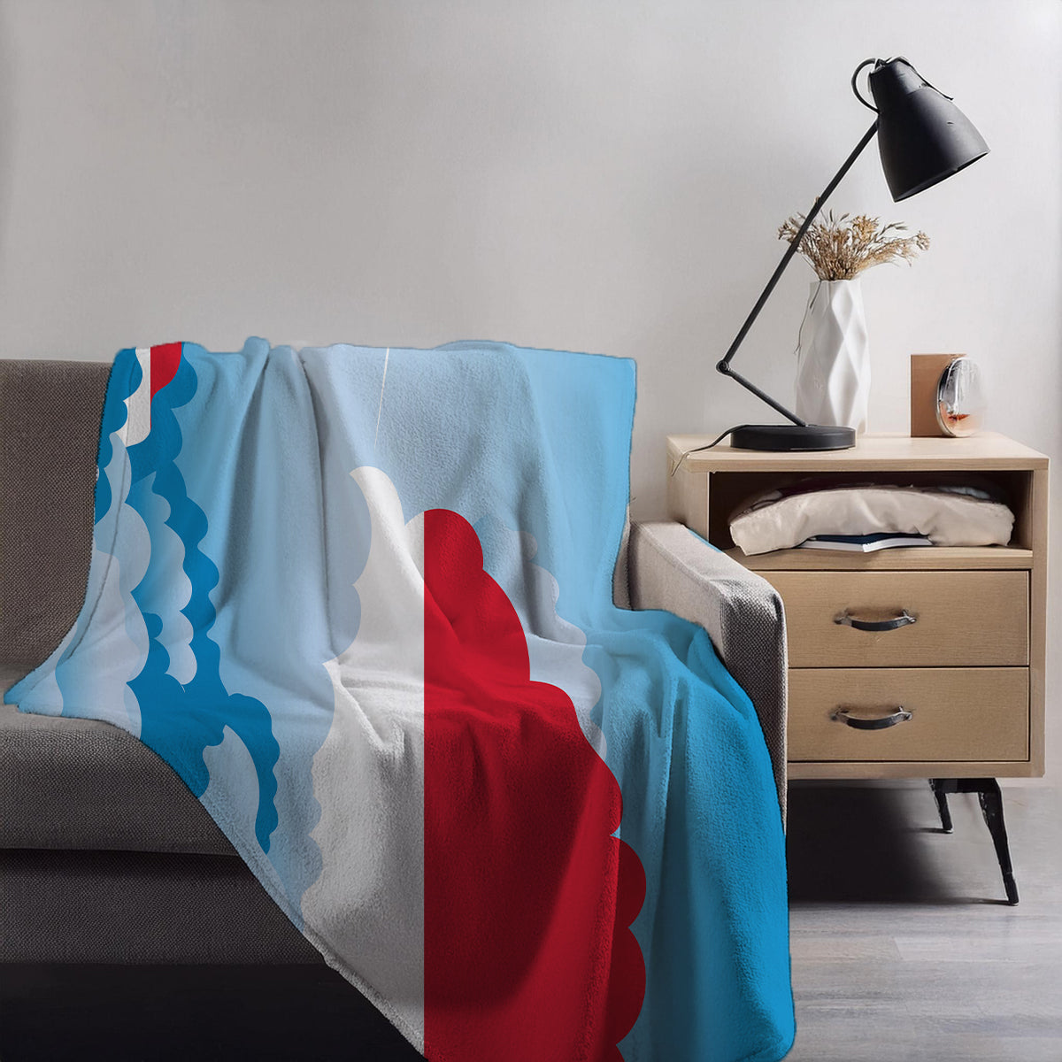 Monaco Day Clouds Blankets & Throws | Soft Premium Blankets | City Posters Plus