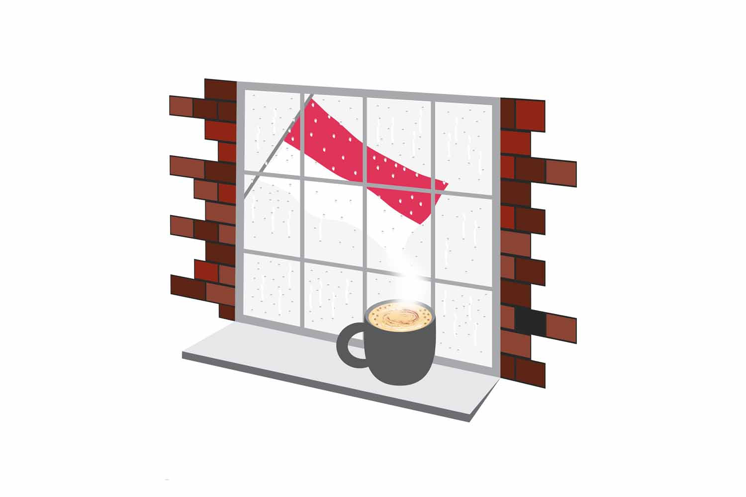 Monaco Coffee Rain Window Fridge Magnet
