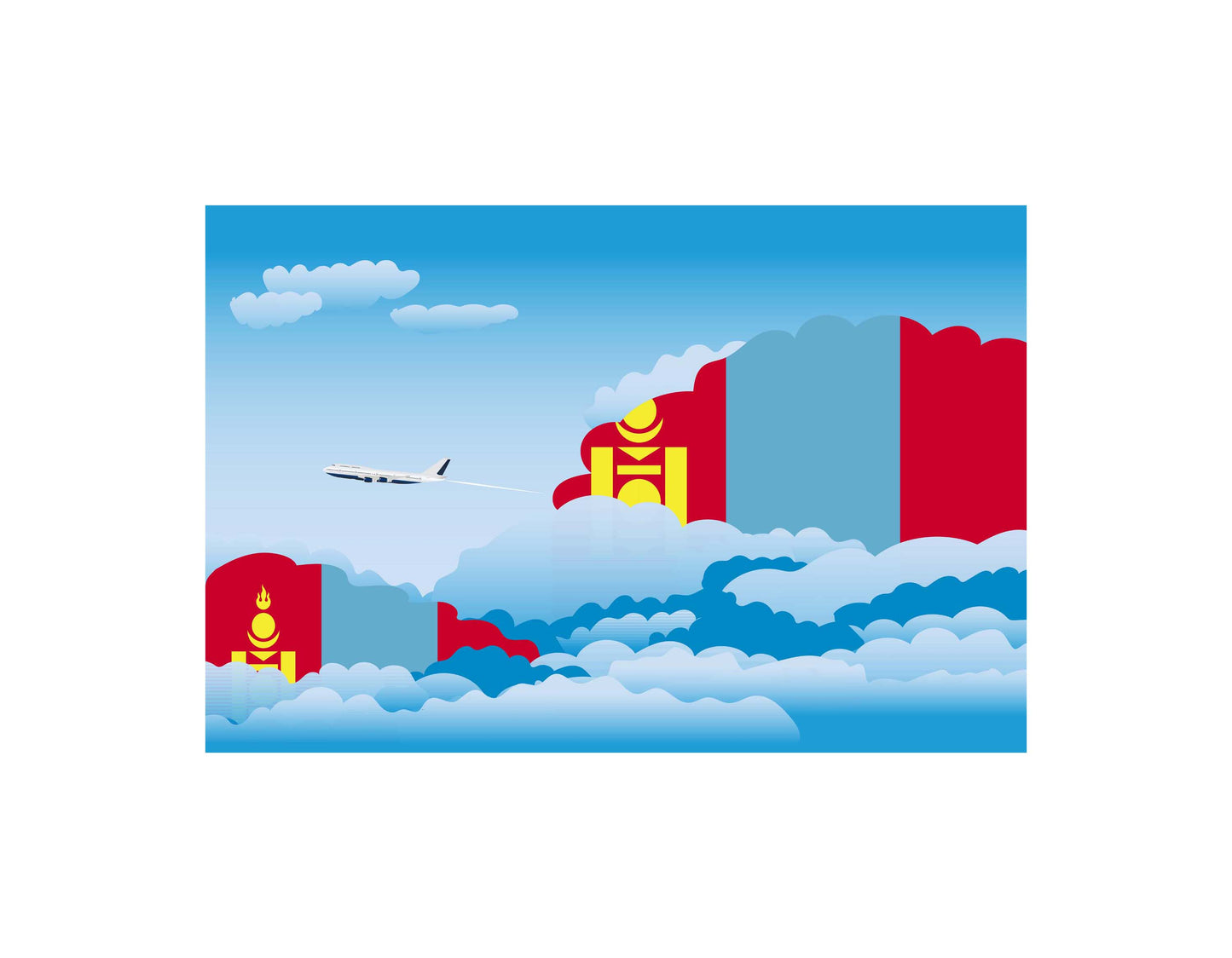 Mongolia Day Clouds Blankets & Throws | Soft Premium Blankets | City Posters Plus