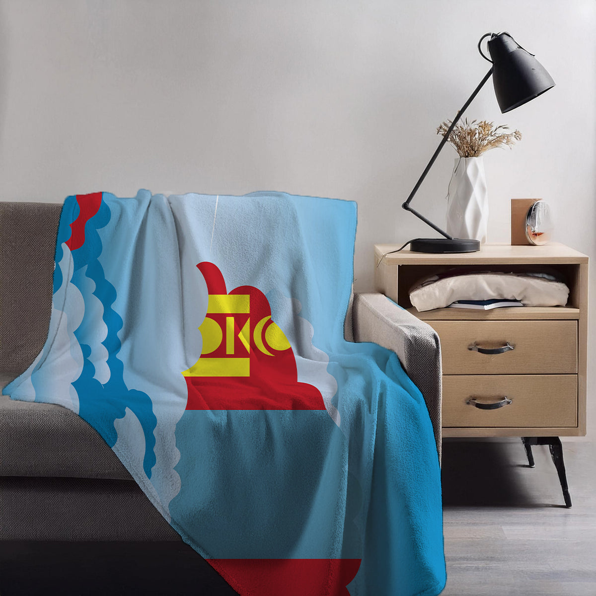 Mongolia Day Clouds Blankets & Throws | Soft Premium Blankets | City Posters Plus