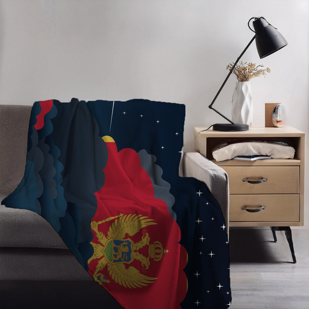 Montenegro Night Clouds Blankets & Throws | Premium Soft Blankets | City Posters Plus