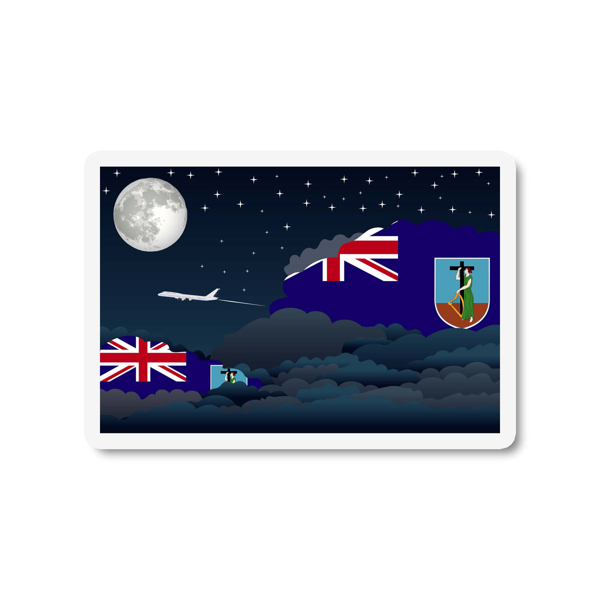 Montserrat Night Clouds Fridge Magnet