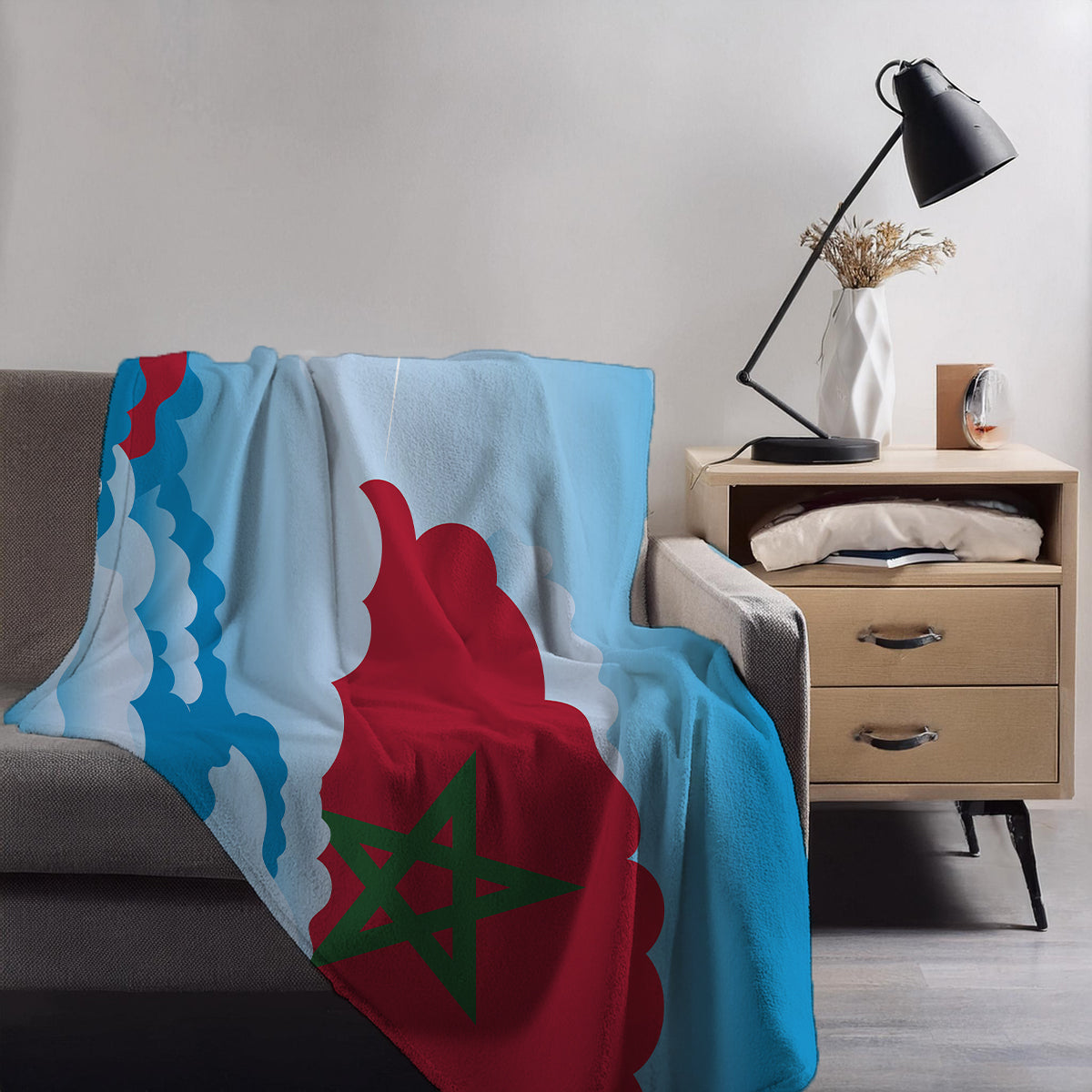 Morocco Day Clouds Blankets & Throws | Soft Premium Blankets | City Posters Plus