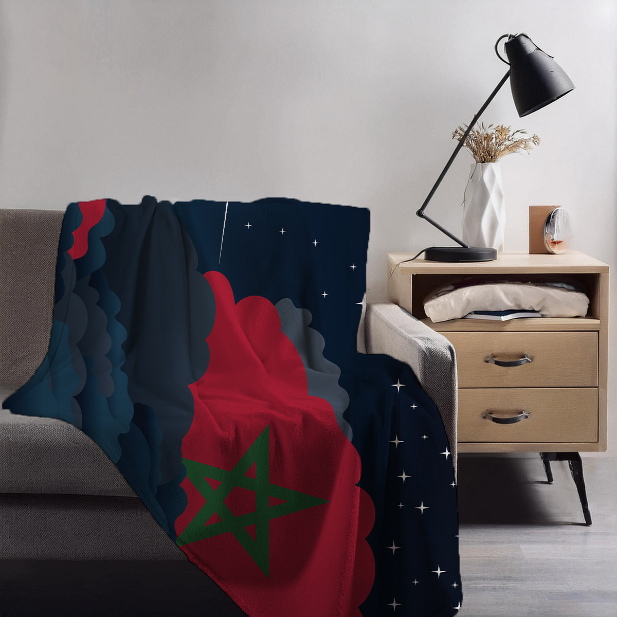 Morocco Night Clouds Blankets & Throws | Premium Soft Blankets | City Posters Plus