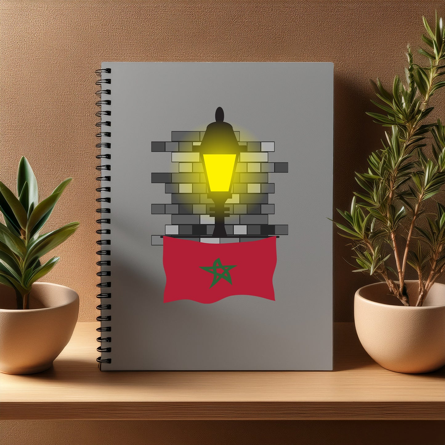 Morocco  Street Lamp Bricks Notebook