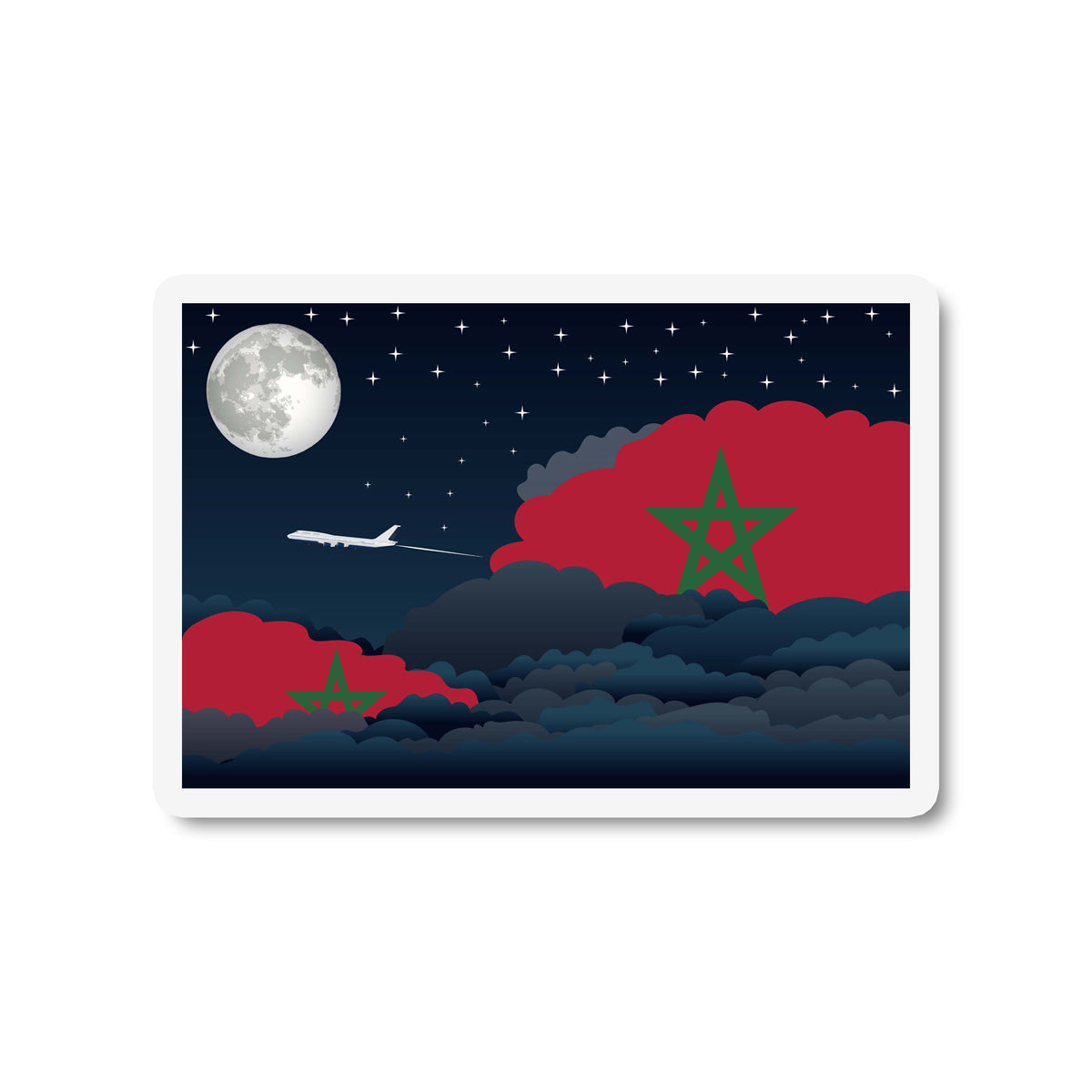 Morocco Night Clouds Fridge Magnet
