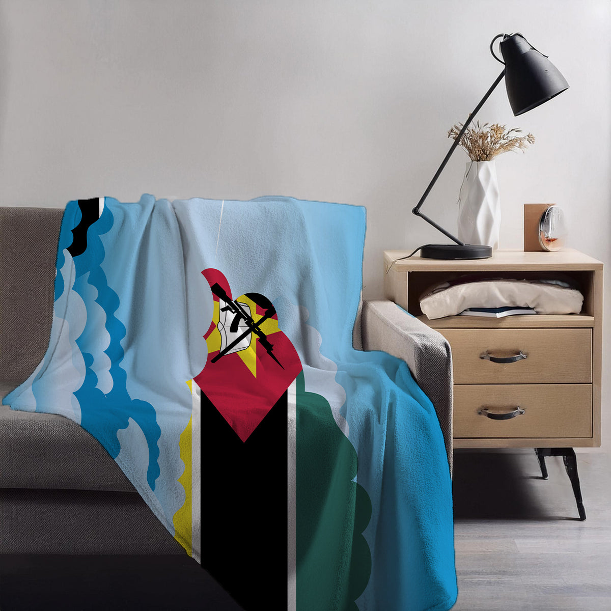 Mozambique Day Clouds Blankets & Throws | Soft Premium Blankets | City Posters Plus