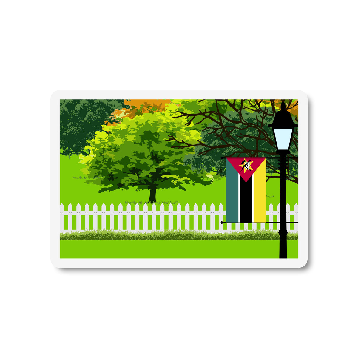 Mozambique Trees Street Lamp Fridge Magnet