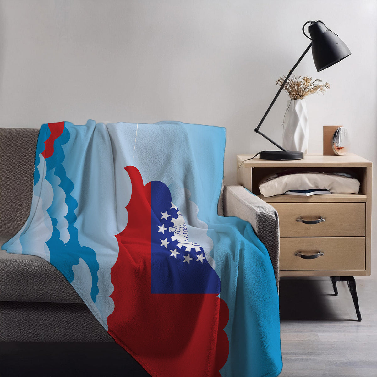 Myanmar Burma Day Clouds Blankets & Throws | Soft Premium Blankets | City Posters Plus