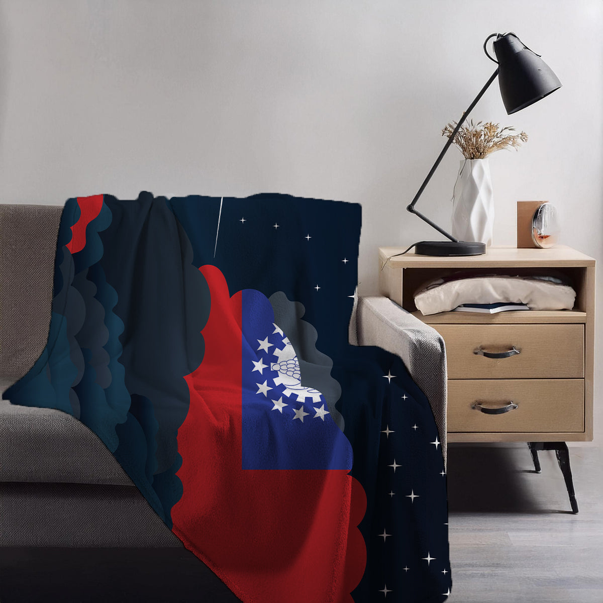 Myanmar Burma Night Clouds Blankets & Throws | Premium Soft Blankets | City Posters Plus